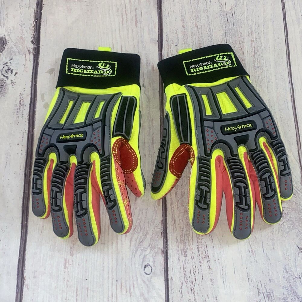 HexArmor Rig Lizard 2028X Impact Work Gloves A6 Cut Resistant Hi Vis L B28